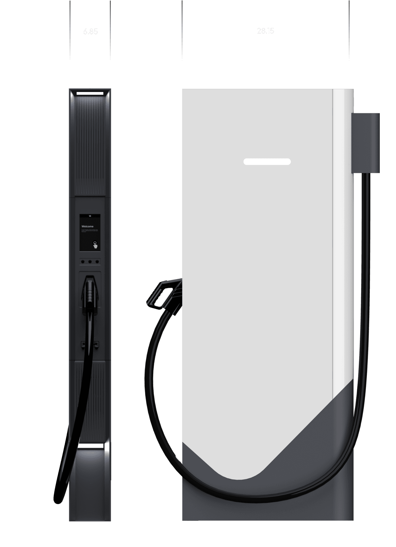 viveEV 600kW EV Charger Dispenser Footprint